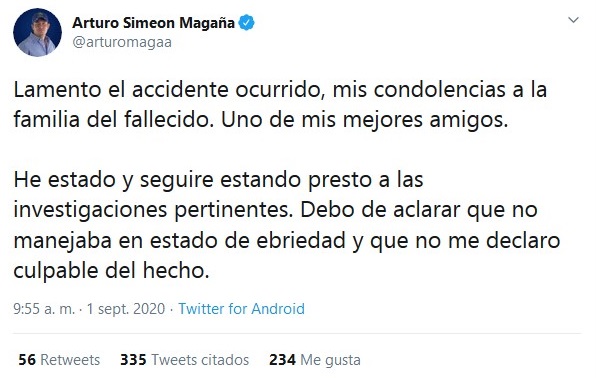 Magaña respuesta accidente