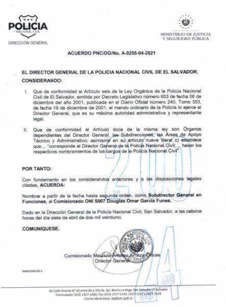 Subdirector PNC
