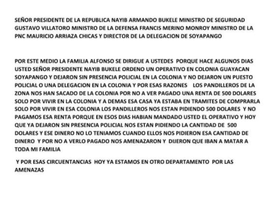 Carta en la Guayacán