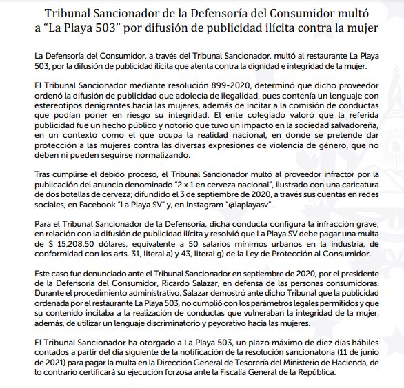 Comunicado de la Defensoría