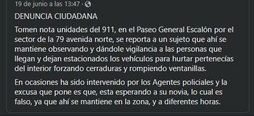 Denuncia ciudadana en redes