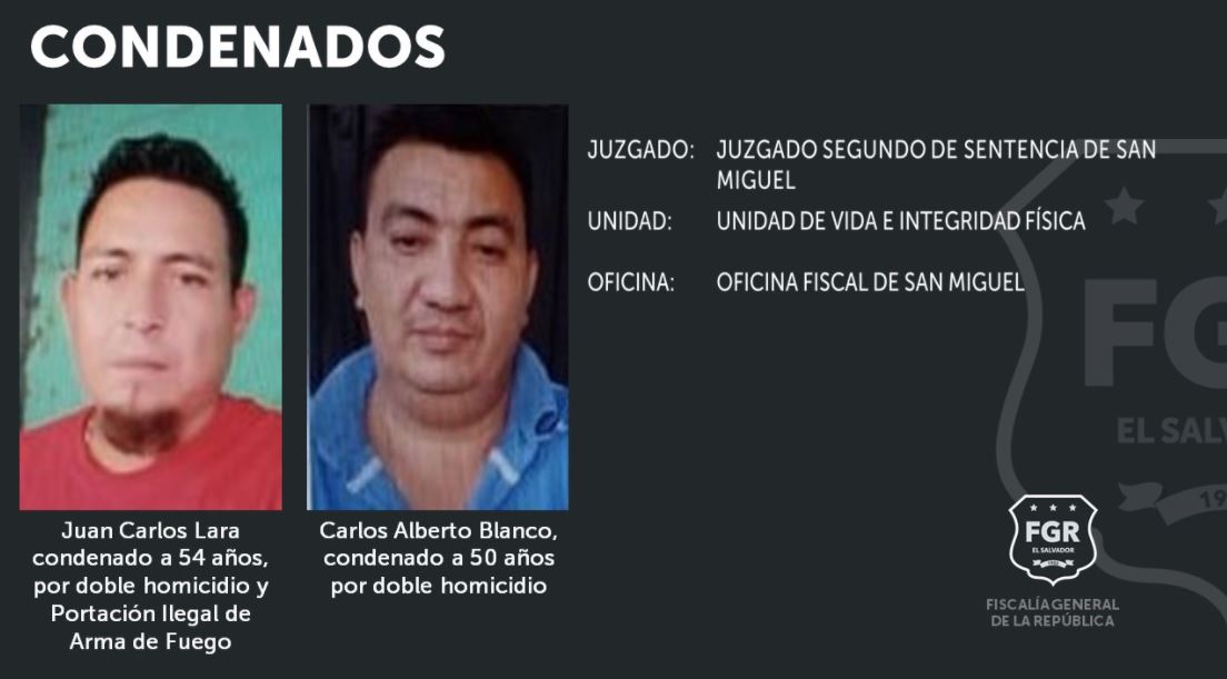 Los condenan en San Miguel