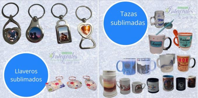 Llaveros y tazas sublimadas