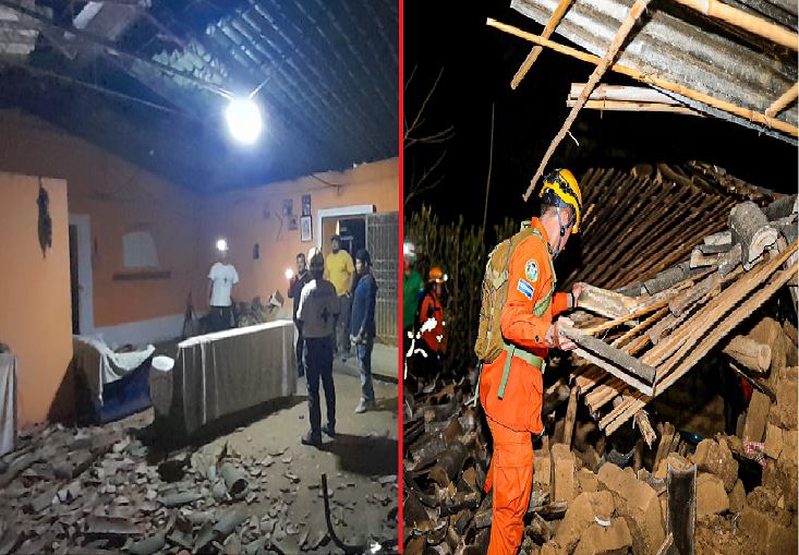 Casas dañadas en Ahuachapán