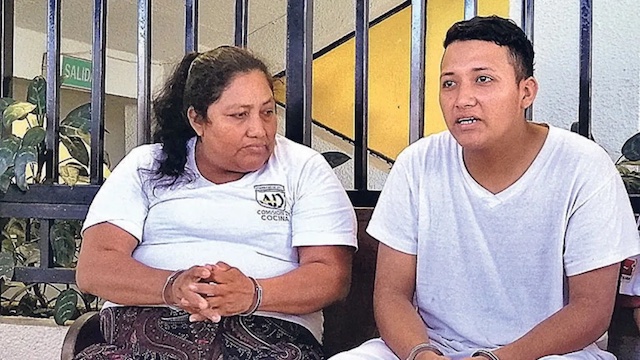 Alma América Magaña de Sánchez y Jonathan Edgardo Sánchez Magaña cuando fueron detenidos en 2019. Foto EST/Cortesía