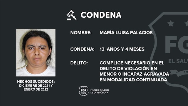 Mari?a Luisa Palacios co?mplice de hechicero violador condenada a 13 an?os y 4 meses