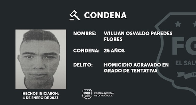 William Oswaldo Paredes Flores condenado