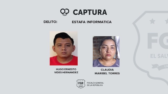 Hugo Ernesto Vides Hernández y Claudia Maribel Torres acusados de robarse dinero del subsidio al gas