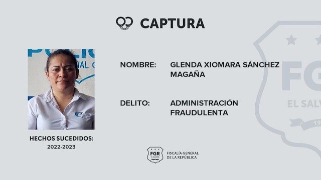 Glenda Xiomara Sánchez Magaña administración fraudulenta Hacienda
