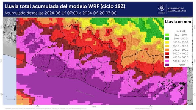 Más de 750 mm de lluvia MARN