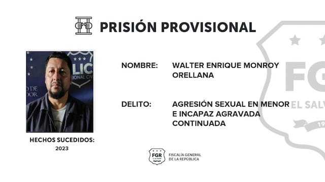 Walter Enrique Monroy Orellana agresión sexual en menor o incapaz agravada en modalidad continuada