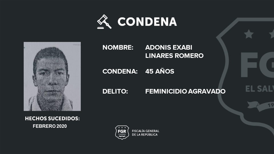 Adonis Exabi Linares Romero feminicidio agravado