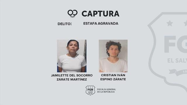 Cristian Espino Zárate y Jamilette Zárate, estafa agravada