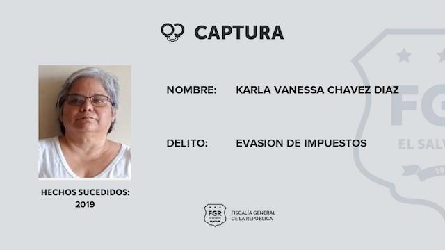 Karla Vanessa Chávez Díaz, evasión de impuestos