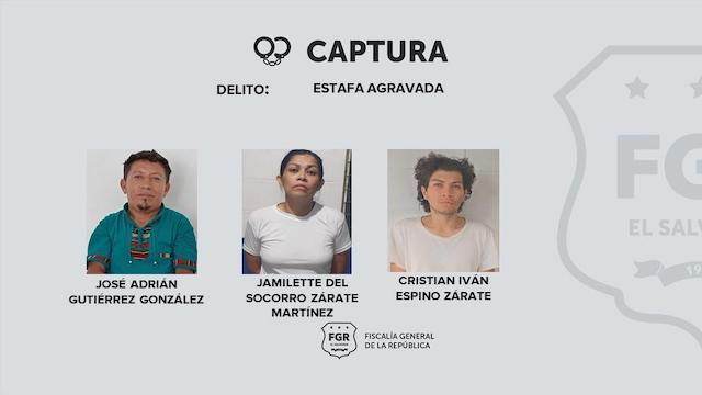 José Adrián Gutiérrez González, Jamilette del Socorro Zárate Martínez y Cristian Iván Espino Zárate
