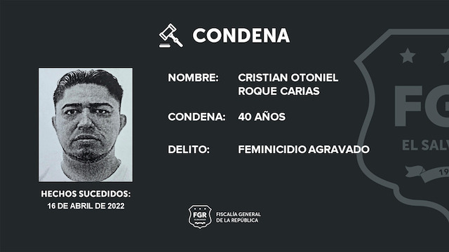 Cristian Otoniel Roque Carías feminicidio agravado