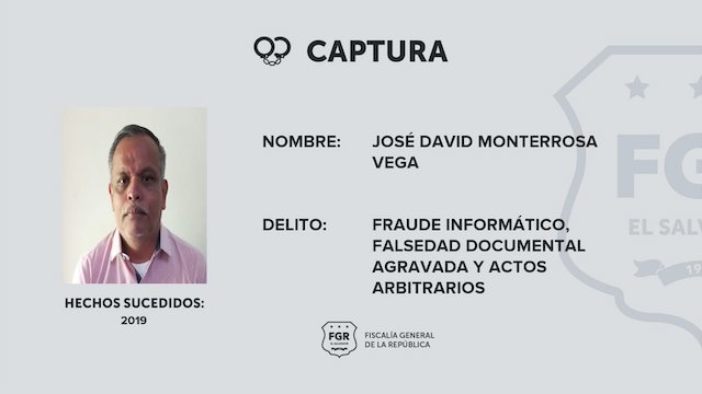 José David Monterrosa Vega registrador CNR fraude informático, falsedad documental agravada y actos arbitrarios