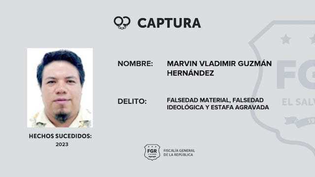 Marvin Vladimir Guzmán Hernández falsedad material, falsedad ideológica, estafa agravada