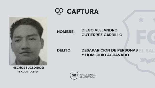 Diego Alejandro Gutiérrez Carrillo desaparición de personas y homicidio agravado