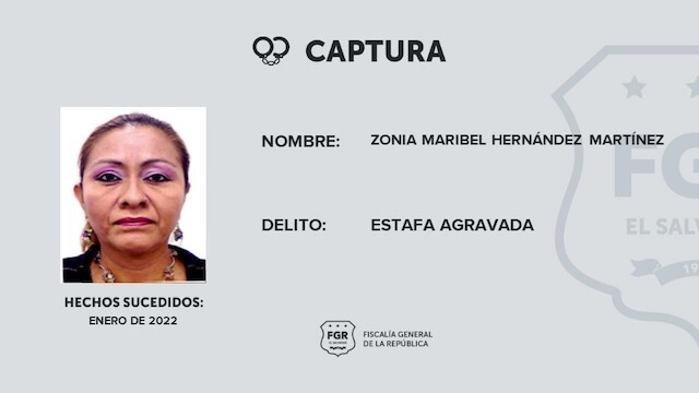 Zonia Maribel Hernández Martínez estafa