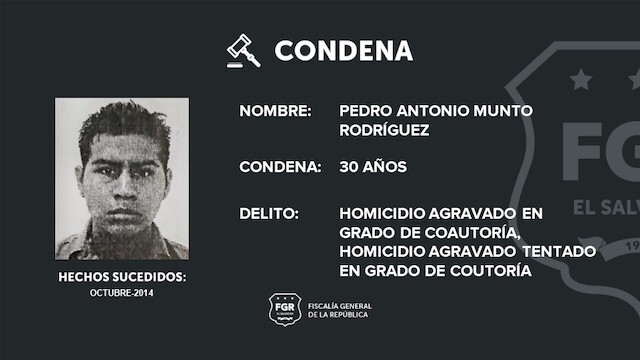 Pedro Antonio Munto Rodríguez, Barrio 18, homicidio agravado, intento de homicidio agravado