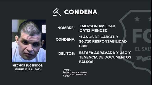 Emerson Amílcar Ortiz Méndez, estafa agravada