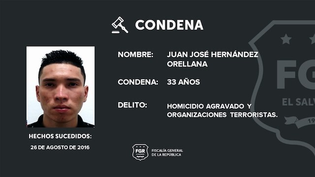 Juan José Hernández Orellana, 33 años de cárcel, homicidio agravado y organizaciones terroristas