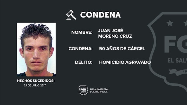 Juan José Moreno Cruz, homicidoi agravado, 50 años de cárcel