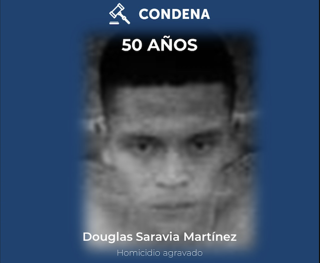 Douglas Saravia Martínez, condenado a 50 años, homicidio agravado