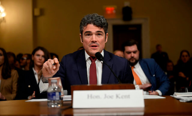 Joseph Kent, director of the National Counterterrorism Center, during a House Homeland Security Committee hearing in Washington, DC, US, on Thursday, Dec. 11, 2025. Intelligence leaders are testifying publicly before the committee on worldwide threats. Photographer: Daniel Heuer/Bloomberg