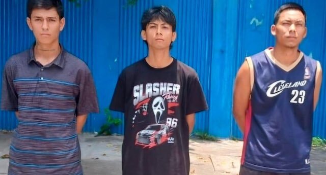 Justin Daniel Hernández Rivas, 21 años, Jorge Alberto Rivas Azucena, 24 años, y Steven Leonardo Echeverría de la Cruz, 19 años, desórdenes públicos y lesiones