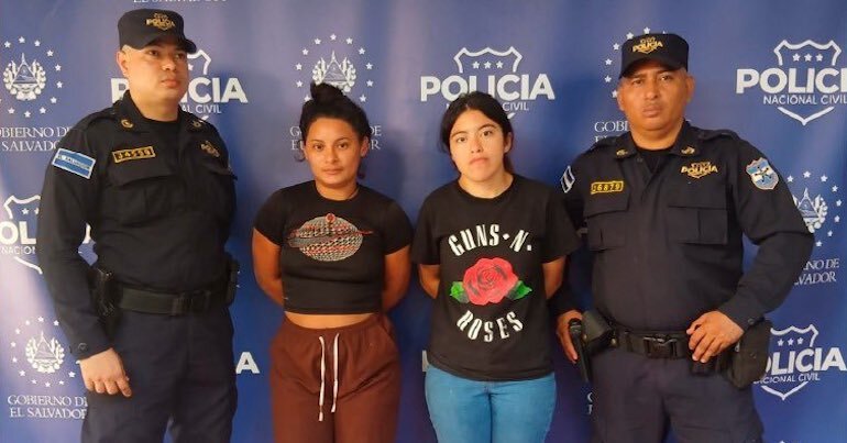 Linda Rosibel Henríquez Gil, de 23 años, y Johana Elizabeth Rivas Guardado, de 22, desórdenes públicos